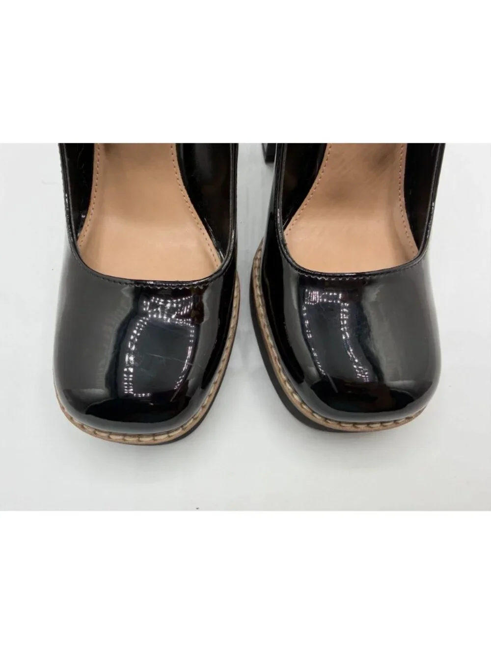 Steve Madden Twice Mary Jane Platform Pumps Black Patent Leather Women Size 9.5M